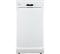 Hisense HS522E10W - Lave-vaisselle 45 cm, installation libre, classe E, capacité 9, 1/2 moyenne charge (manuel), départ différé, lavage rapide 30', programme écologique, intégrable, blanc