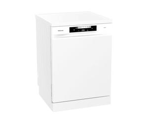 Hisense HS643C90W Lave-vaisselle à installation libre capacité 16 services, hauteur 84,5 cm x largeur 59,9 cm, blanc, séchage automatique, programmes automatiques, troisième plateau, lavage