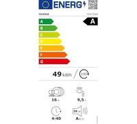 Hisense HV673A65 Lave-vaisselle à intégration, classe A, capacité 16 services, hauteur 81,6 cm x largeur 59,8 cm, séchage automatique, programmes automatiques, troisième plateau, porte coulissante