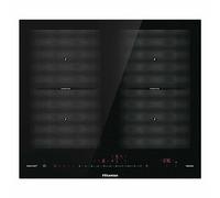 Hisense I6456CB Plaque d'induction, 4 zones, zone souple, design Minimaliste, plan de travail de 60 cm, blocage pour enfant, résistant aux rayures avec finition biseautée