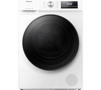 Hisense Série 3 DHQA902U Sèche-linge autonome avec pompe à chaleur 9 kg Charge frontale 15 programmes Séchage automatique Régénération à la vapeur Soin des allergies Blanc 60 cm