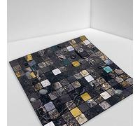Hiser 10 Pièces Marbre Adhésive Décorative à Carreaux pour Salle de Bains et Cuisine Stickers Carrelage, Imperméables Auto-adhésifs 3D Mosaïque Adhésive Décoration (Gris Noir,20 x 20 cm)