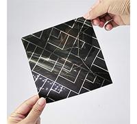 Hiser 24Pièces Rectangle Adhésive Décorative à Carreaux pour Salle de Bains et Cuisine Stickers Carrelage, Brillant Carreaux Marbre Imperméables Adhésive Décoration, 15x15cm (Noir)