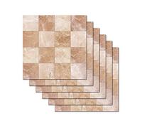 Hiser Adhésive Décorative à Carreaux pour Salle de Bains et Cuisine Stickers Carrelage, 6 Pièces Style de mosaïque Simple imperméables Auto-adhésifs Décoration (20x20cm,Abricot)