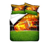 Hiser Parure de Lit 2 Personne avec Housse de Couette en Microfibre et Taies d'oreiller - 3D Rugby Imprimé Ensemble de Literie 3 Pièces (180x220cm,Rugby 7)