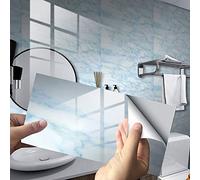 Hiser Rectangle Adhésive Décorative à Carreaux pour Salle de Bains et Cuisine Stickers Carrelage, Motif de Marbre 3D Mosaïque Imperméables Adhésive Décoration, 30x15cm (Bleu,16Pièces)