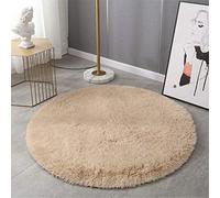 Hiser Ronde Rugs Tapis de Salon à Poils Longs Tapis de Sol Moelleux Shaggy Doux Tapis Antidérapant Décoration Intérieure Tapis Moelleux pour Salon Chambre (Kaki,120x120cm)