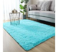 Hiser Rugs tapis de Salon à Poils Longs Moelleux Shaggy Doux et Confortable Moderne Antidérapant Décoration Intérieure pour Salon Chambre (Bleu,60x120cm)