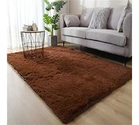 Hiser Rugs Tapis de Salon à Poils Longs Tapis de Sol Moelleux Shaggy Doux et Confortable Moderne Tapis Antidérapant Décoration Intérieure Tapis Moelleux pour Salon Chambre (Marron,80x160cm)