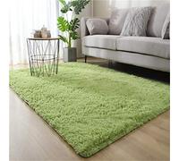 Hiser Rugs Tapis de Salon à Poils Longs Tapis de Sol Moelleux Shaggy Doux et Confortable Moderne Tapis Antidérapant Décoration Intérieure Tapis Moelleux pour Salon Chambre (Vert foncé,120x160cm)