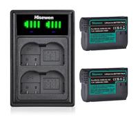 Hisewen 2Pack EN-EL15C Batterie et Chargeur pour Nikon D850, D750, D810, D7500, Z6, Z6 II, Z6III, Z7, Z7II, Z8, D7200, D7100, D7000, 1V1, D500, D600, D610, D800, D800E, D810A
