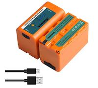 Hisewen Pack de 2 Batteries NP-F750 avec Port de Charge USB pour Sony NPF F960 F970 F750 F550 F980 F930 F770, Batteries NP-F pour YONGNUO Godox LED Lampe vidéo YN660 LED308