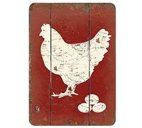 HISIMPLE Panneau en métal Fresh Eggs - Collection de viande de ferme - Affiche vintage - Plaque murale - Peinture artisanale - Décoration de maison de ferme (4#)