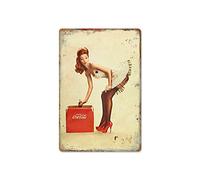 HISIMPLE Plaque en métal rétro avec pin-up Girl - Décoration murale vintage pour bars, restaurants, cafés et pubs - 30,5 x 20,3 cm (style 6)