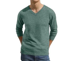Hisir Pull d'hiver léger en tricot à manches longues doux et chaud pour homme, 15 Vc Vert, M