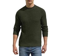 Hisir - Pull pour homme - Col rond - Tricoté en laine - Manches longues - Raglan - Chaud et doux - Pull en tricot pour l'hiver, XXL