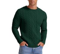Hisir Pulls en tricot torsadé pour hommes, pulls d'hiver décontractés à col rond épais et chauds à manches longues, sweaters pullovers hauts pour hommes France, XL