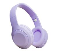 Hislaves Casque Bluetooth sans fil supra-auriculaire avec suppression du bruit pour écouter de la musique, microphone intégré, prise en charge de la carte TF, violet