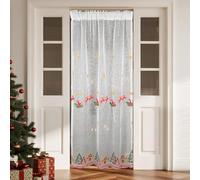 HiSnug Blanc Rideau de Porte en Voile de Noël, Décorations de Noël Rideau de Porte, L100 x H200 cm - 1 pièce