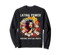 Hispanic Heritage Latina Power Flowers pour Femmes Sweatshirt