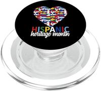 Hispanic Heritage Month All Countries Flags Heart Men Women PopSockets PopGrip pour MagSafe