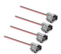 HiSport Lot de 4 connecteurs d'injecteur de carburant électrique de rechange pour Mazda, Mitsubishi, Nissan, Subaru, Toyota