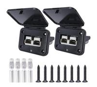 HISports 2 pièces 120A Prise Anderson Cadre De Montage Encastré avec Couvercle Compatible avec Les Connecteurs Anderson Y Compris pour Voiture Camping-Car Moto Bateau Systèmes Solaires