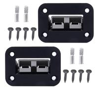 HISports 2 pièces 50 A prise encastrée Anderson prise de charge, jeu de prises support de montage panneau couverture pour caravane bateau camion chariot élévateur noir