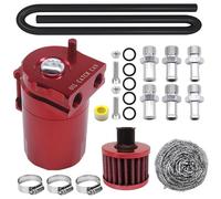 HISports 350ml Aluminium Réservoir de carburant Peut être Réservoir de stockage d'huile-avec filtre à air Tuyau Pièces de rechange Accessoires Universel Réservoir de stockage d'huile de voiture rose