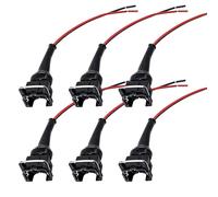 HISports Faisceau de Fils de Connecteur d'Injecteur de Carburant, Bouchons de Câblage Clips Coupe épissure pour Carburant EV1 OBD1 Plug Wire Harnais Pigtail Câblage Clip Compatible avec Bosch EV1 6PCS