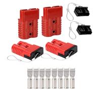 HISports Lot de 4 connecteurs de batterie à connexion rapide 175 A 1/0 12-36 V - Câble de pontage rapide - Kit de récupération pour voitures, VTT, élévateurs, moteurs, remorques, rouges