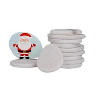 Hisredsun Lot de 10 Pierres Plates à Peindre, Ovales, Blanches, Lisses, Pierres Décoratives Naturelles, 8 à 10 cm, pour Mandala