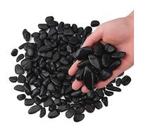 Hisredsun Pierres décoratives noires de 1,8 kg, galets polis naturels de 1 à 2,5 cm pour pots de fleurs, roches de rivière pour l'aménagement paysager, remplissage de vases, plantes grasses,