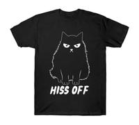 Hiss Off Cat Doodle Doodle Black Cat Animal Unisex T-Shirt Black L
