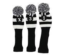 HISTAR Lot de 3 couvre-fers pour club de golf en tricot classique, Noir