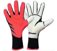 HISTARSTORE5 Gants de gardien de but de football, forte adhérence, antidérapants et respirants pour adultes et enfants (rouge, 7)