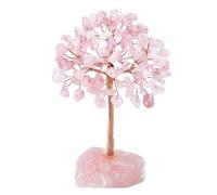 Histeaa Arbre en Cristal de Quartz Rose, Cristal Artificiel et Arbre en Pierre de Guérison, Arbre en Pierre de Cristal, Arbre à Pierres Précieuses. Cadeaux de Saint-Valentin Durables