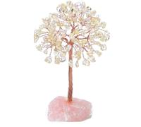 Histeaa Arbre en Cristal de Quartz Rose, Cristal Artificiel et Arbre en Pierre de Guérison, Arbre en Pierre de Cristal, Arbre à Pierres Précieuses. Cadeaux de Saint-Valentin D Installation Facile