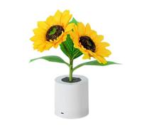 Histeaa B Tournesol Rechargeable LED Simulation Veilleuse Lampe de Table Lampe de Bureau Simulation Fleurs Lampe D'Ambiance Décorative