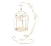 Histeaa Bougeoir en Métal Creux Cage à Oiseaux Lanterne Chandelier Suspendu Vintage pour la Décoration de Pièce Maîtresse de Mariage à Une Installation Facile