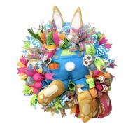 Histeaa Décoration de Pâques, Suspension Murale de Pâques, Voleur de Lapin avec Oreilles et Pieds, Guirlande Couronne de Porte de Bienvenue, Matériel D'Artisanat