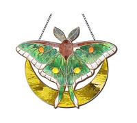 Histeaa Décoration Murale en Forme de Lune Espagnole avec Un Papillon Teinté Suspendu pour Les Amoureux des Papillons. Cadeau de Pendaison de Crémaillère.