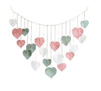 Histeaa Grande Tenture Murale en Macramé avec Plumes et Feuilles de Macramé, Décoration Murale Bohème pour Chambre à Coucher, Salon, 35,5 X 55,1 Pouces