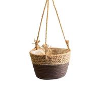 Histeaa Jardinière Suspendue en Macramé, Panier de Rangement pour Plantes, Corde de Tissée, Support de Pot de Fleur Intérieur et Extérieur, Couleur Café L