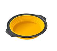 Histeaa Moule de Forme Ronde en Silicone Pliant pour Gâteau, Moule Cylindrique pour Mousse, Fondant, pour Pâtisserie, Dessert, Gelée, Jaune