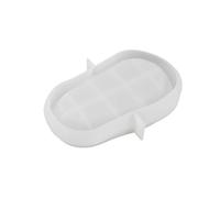 Histeaa Moule de Palette Ovale Irrégulier Décor à Bibelots Plateau de Rangement Moule Plaque de Rangement Moule à Ciment Grand