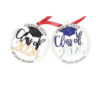 Histeaa Ornement de Nom de Remise de Diplôme Personnalisé, Classe de 2024, Université, Diplôme D'Université, Ornements de Diplômé de Lycée 2 Pièces