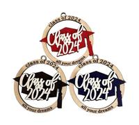 Histeaa Ornement de Nom de Remise de Diplôme Personnalisé, Classe de 2024, Université, Diplôme D'Université, Ornements de Diplômé de Lycée 3 Pièces