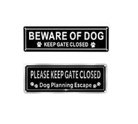 Histeaa Panneau Méfiez-Vous du Chien, en Aluminium, Panneau « Gardez la Porte Fermée pour Clôture ou Portail », Panneau Métallique en Aluminium, Réfléchissant, Résistant à la Décoloration