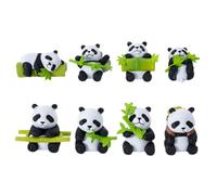 Histeaa Poupées de Plantes en Bois Brésiliennes, Poupées de Panda Mignonnes, Mini Ornements Décoratifs de Voiture de Bureau de Paysage, Décoration de
